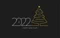 Happy New Year 2022 design logo with christmas tree children`s labyrinth Royalty Free Stock Photo